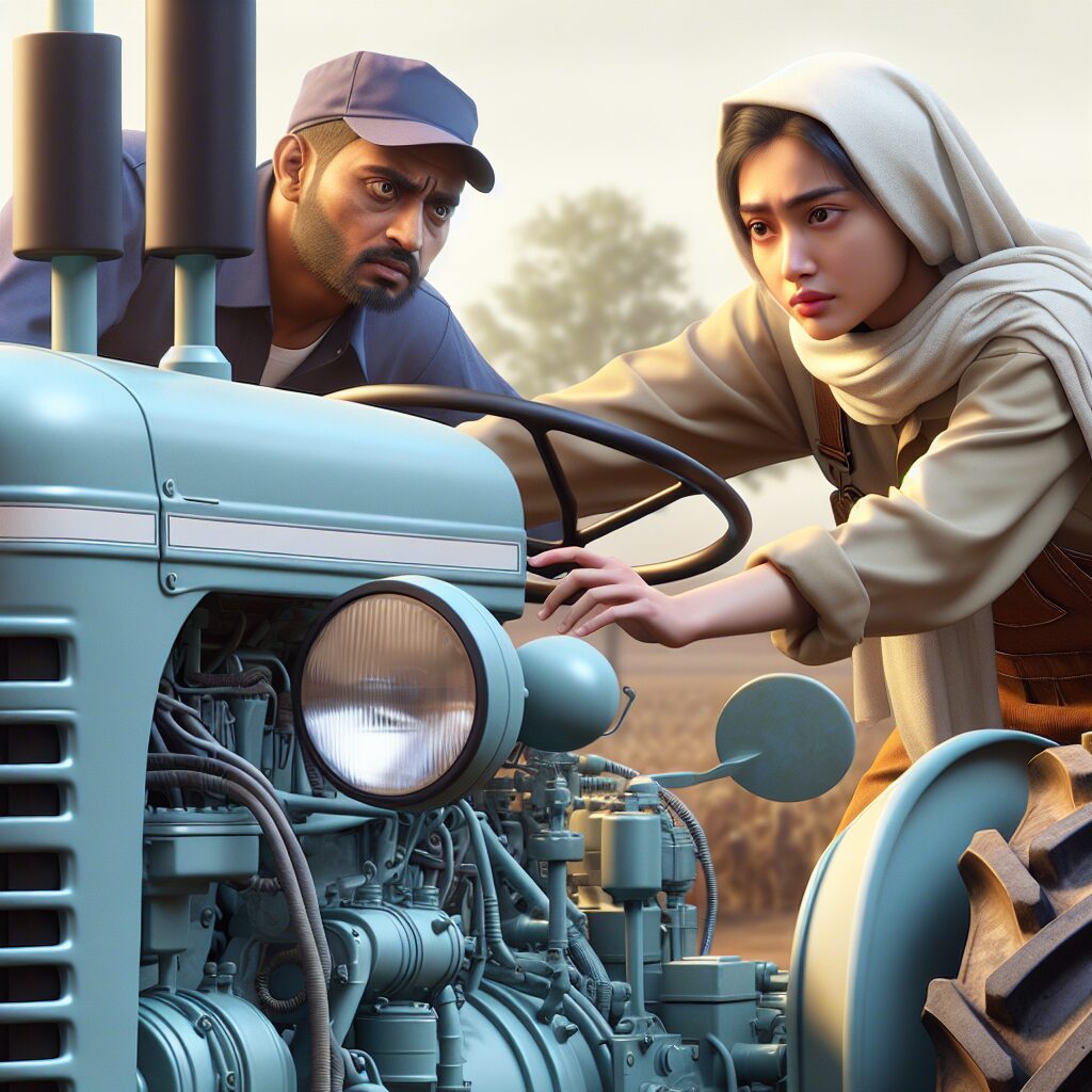 A visual metaphor comparing a tractor to a business, highlighting how an OBM acts as the mechanic or power steering that ensures the business runs smoothly and efficiently, emphasizing the importance of an OBM to business success.